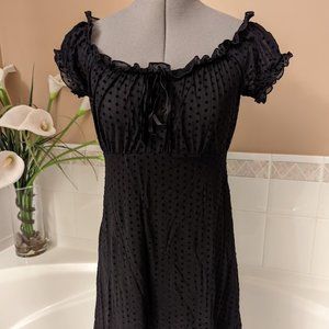 Black polkadot mesh dress